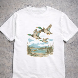 Flying Ducks Wetland Wildlife Nature Hunting Outdo T-Shirt