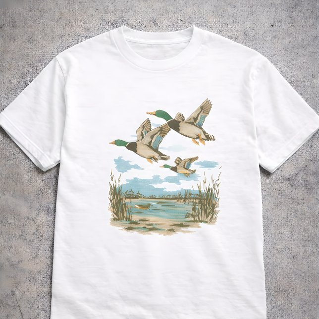 Flying Ducks Wetland Wildlife Nature Hunting Outdo T-Shirt (Creator Uploaded)