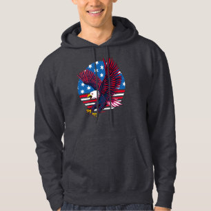 Flying Eagle and American Flag Hoodie