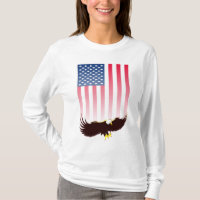 Flying Eagle And American Flag