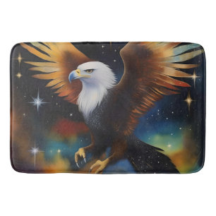 Flying Eagle Colourful Cosmic Art, Bath Mat
