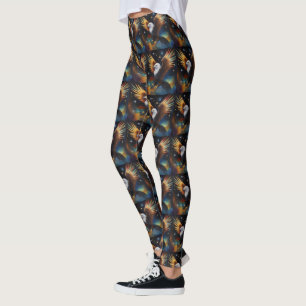 Flying Eagle Colourful Cosmic Art, Leggings