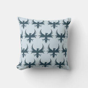 Flying Eagle Emblem Blue Pattern Cushion