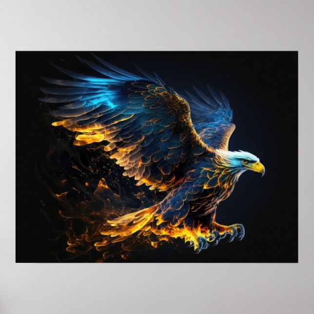 Flying Eagle Fire And Ice Poster (Front)