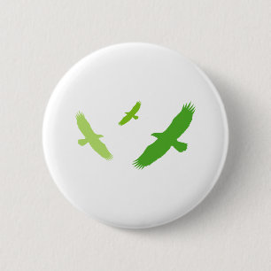 Flying Eagle (Green) 6 Cm Round Badge