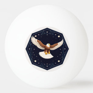 Flying Eagle Under Starry Sky Bold Night Nature Ping Pong Ball