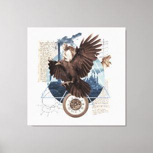 Flying Eagle with several other elements collage Canvas Print