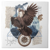 Flying Eagle with several other elements collage