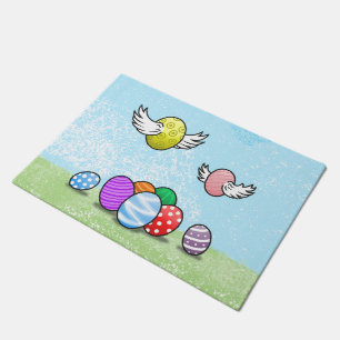 Flying Easter Eggs Doormat