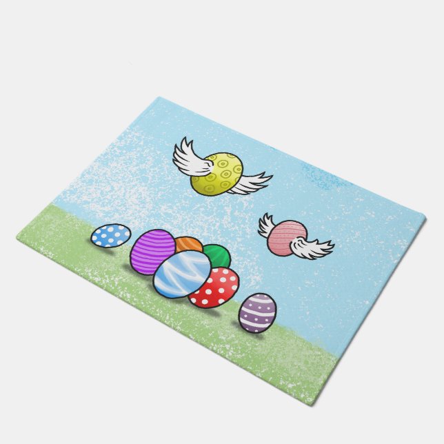 Flying Easter Eggs Doormat (Angled)