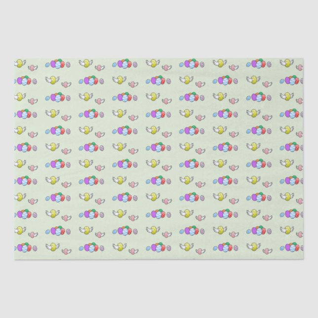 Flying Easter Eggs Tissue Paper (Front)