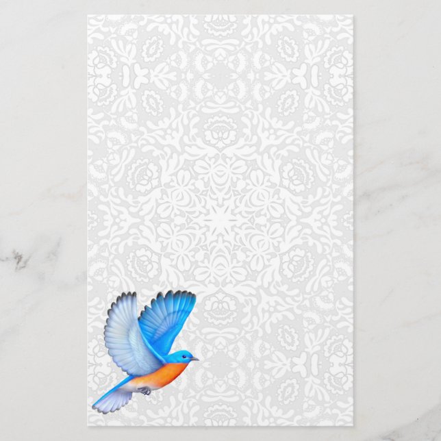 Flying Eastern Bluebird Stationery (Front)