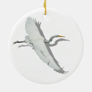 Flying Egret Ceramic Tree Decoration