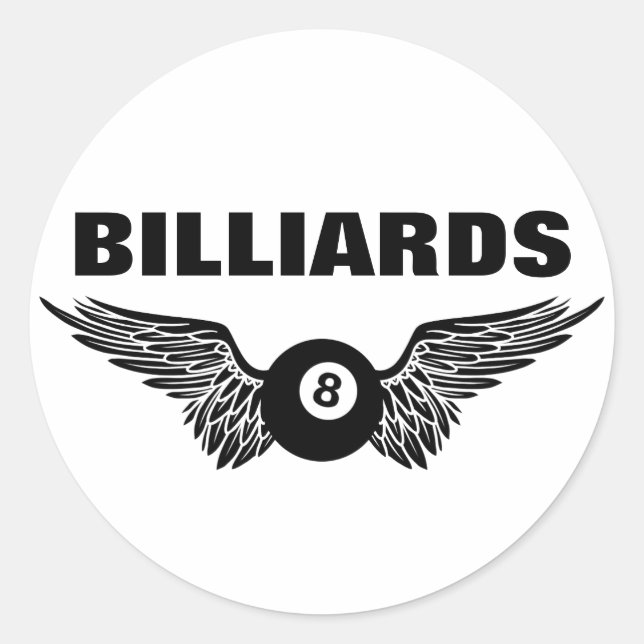 flying eightball billiards classic round sticker (Front)