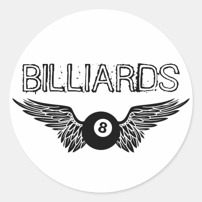 flying eightball billiards classic round sticker (Front)