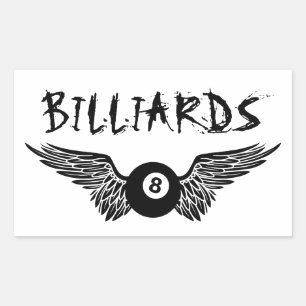 flying eightball billiards rectangular sticker