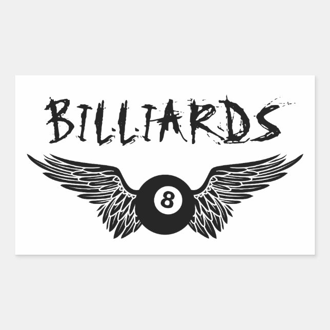 flying eightball billiards rectangular sticker (Front)