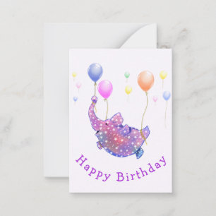 Flying Elephant Funny Birthday Card