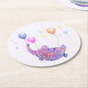 Flying Elephant Funny Paper Coaster