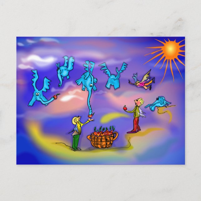 Flying elephants postcard (Front)