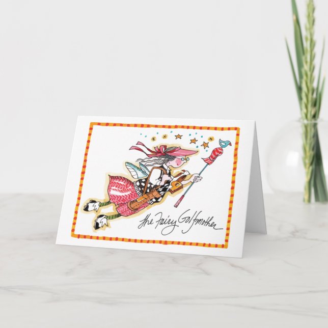 Flying Fairy Golfmother Note Card (Front)