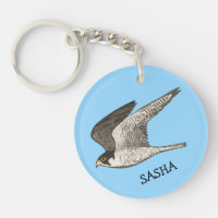 Flying Falcon Coloured Pencil art blue CUSTOM NAME