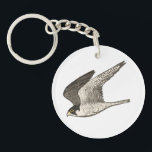 Flying Falcon Coloured Pencil art on white Key Ring<br><div class="desc">This flying falcon is drawn in coloured pencil and looks cool on a keychain! Check out my shop for more, </div>