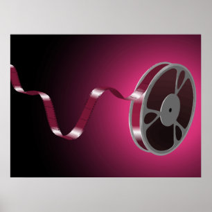 Flying Film Reel Poster