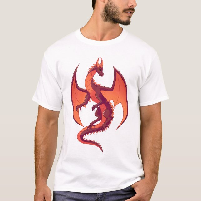 Flying Fire Red Dragon T Shirt  (Front)