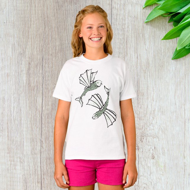 Flying Fish Hand Drawn Ocean Creature T-Shirt (Creator Uploaded)
