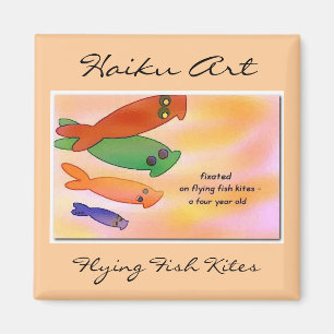Flying Fish Kites Haiku Art Magnet
