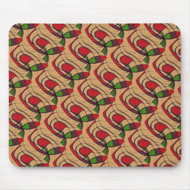 "Flying Fish" Tiled Abstract Design Mousepad (Front)