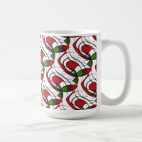 "Flying Fish" Tiled Abstract Design Mug