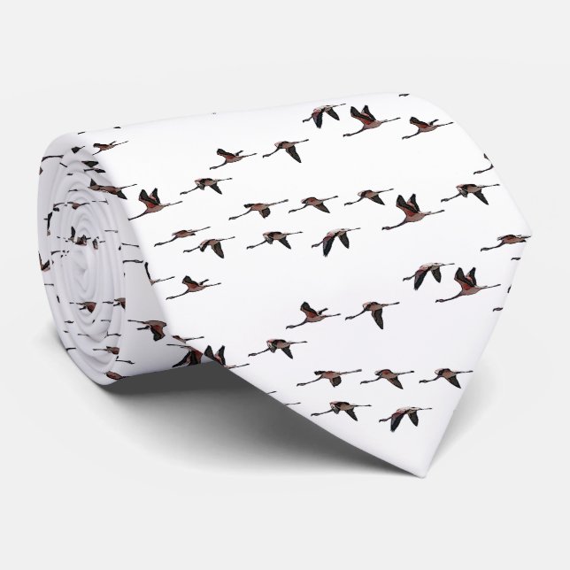 Flying Flamingos Tie Double Sided (Choose Colour) (Rolled)