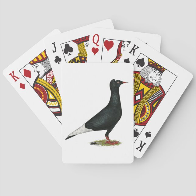 Flying Flight Black Cap Pigeon Playing Cards (Back)