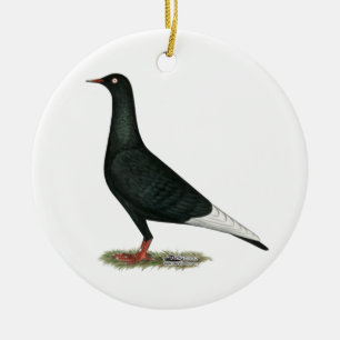 Flying Flight Black Pigeon Ceramic Tree Decoration