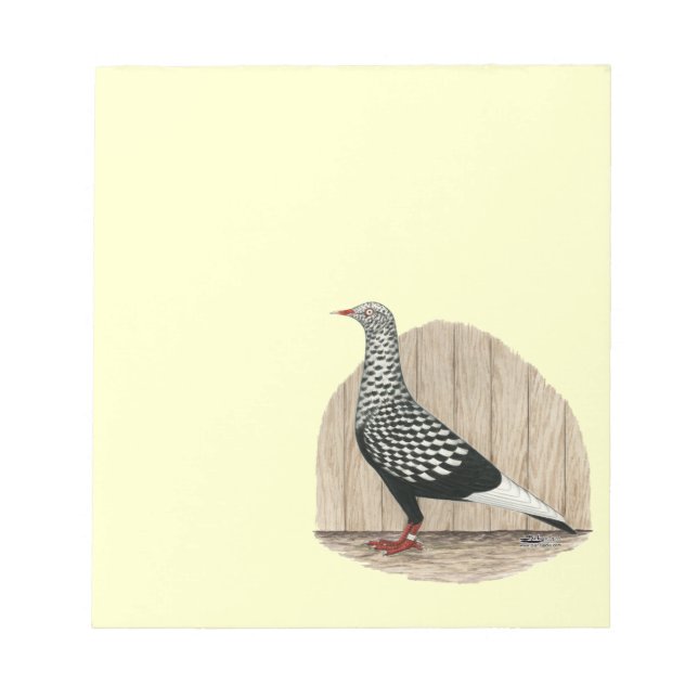 Flying Flight Black Teager Pigeon Notepad (Front)