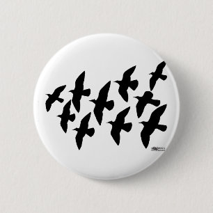 Flying Flight Pigeons 6 Cm Round Badge