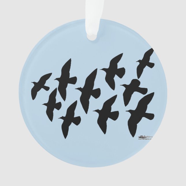 Flying Flight Pigeons Ornament (Front)