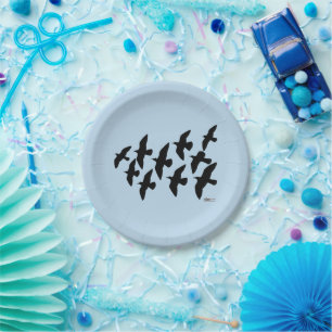 Flying Flight Pigeons Paper Plate