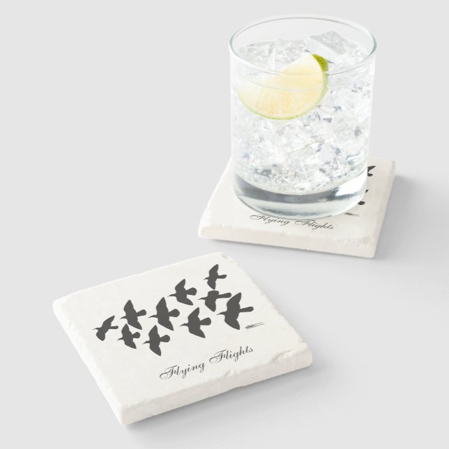 Flying Flight Pigeons Stone Coaster (Side)