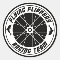 Flying Flippers Racing - Aufkleber Rund