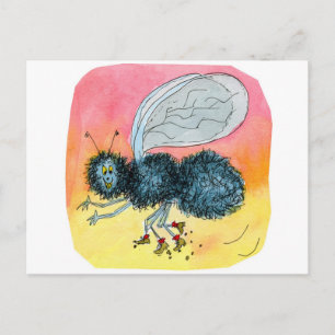 Flying Fly Postcard
