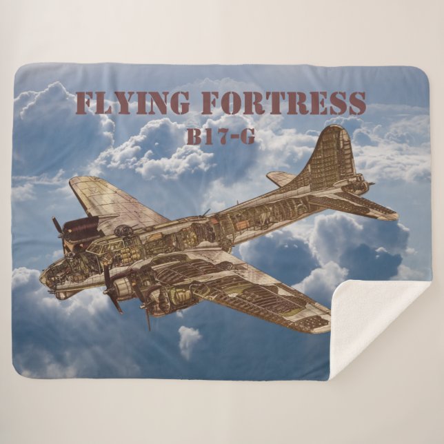 FLYING FORTRESS SHERPA BLANKET (Front (Horizontal))