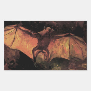 Flying Fox Bat by Vincent van Gogh Rectangular Sticker