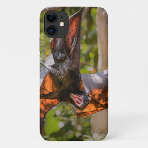 Flying fox bat yawning iPhone 11 case