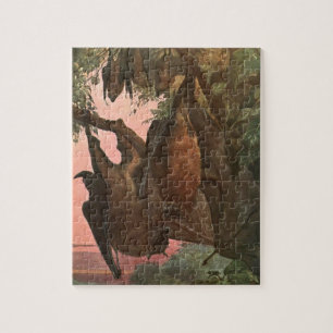 Flying Fox Bats by Austen, Vintage Wild Animals Jigsaw Puzzle