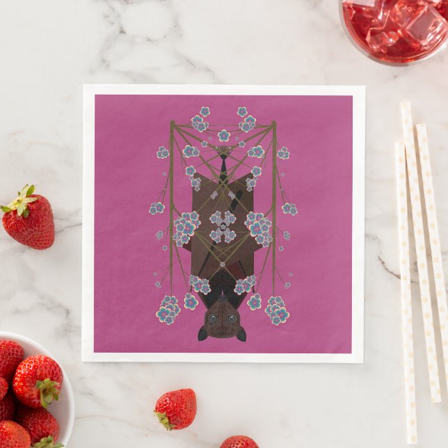 Flying Fox Boysenberry Paper Napkins (Insitu)