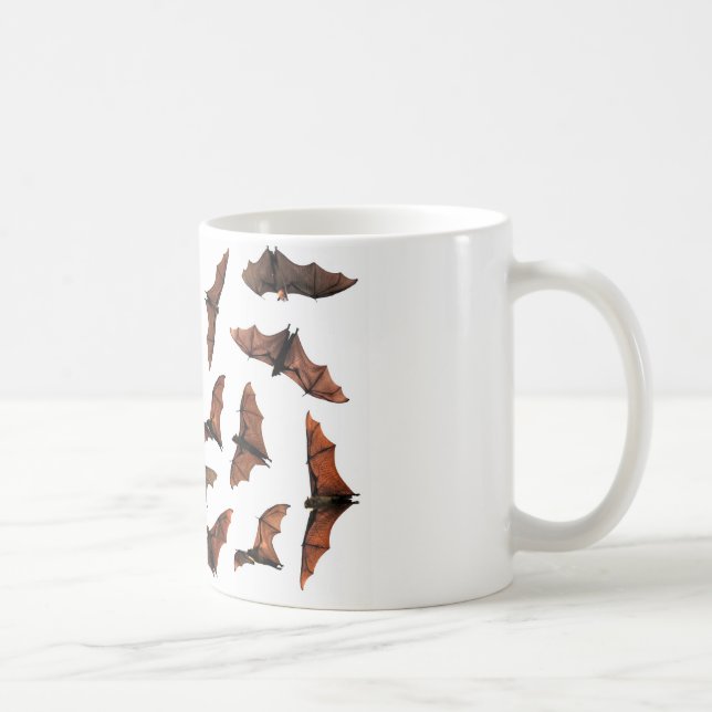 Flying fox fruit bats circling in sky coffee mug (Right)