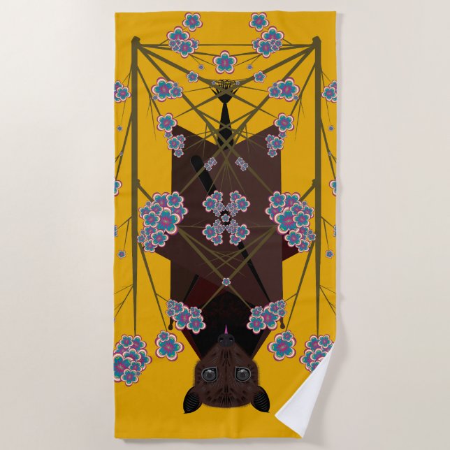 Flying Fox Mustard Beach Towel (Front)